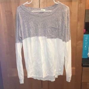 VS PINK gray white long sleeve tshirt size  XS